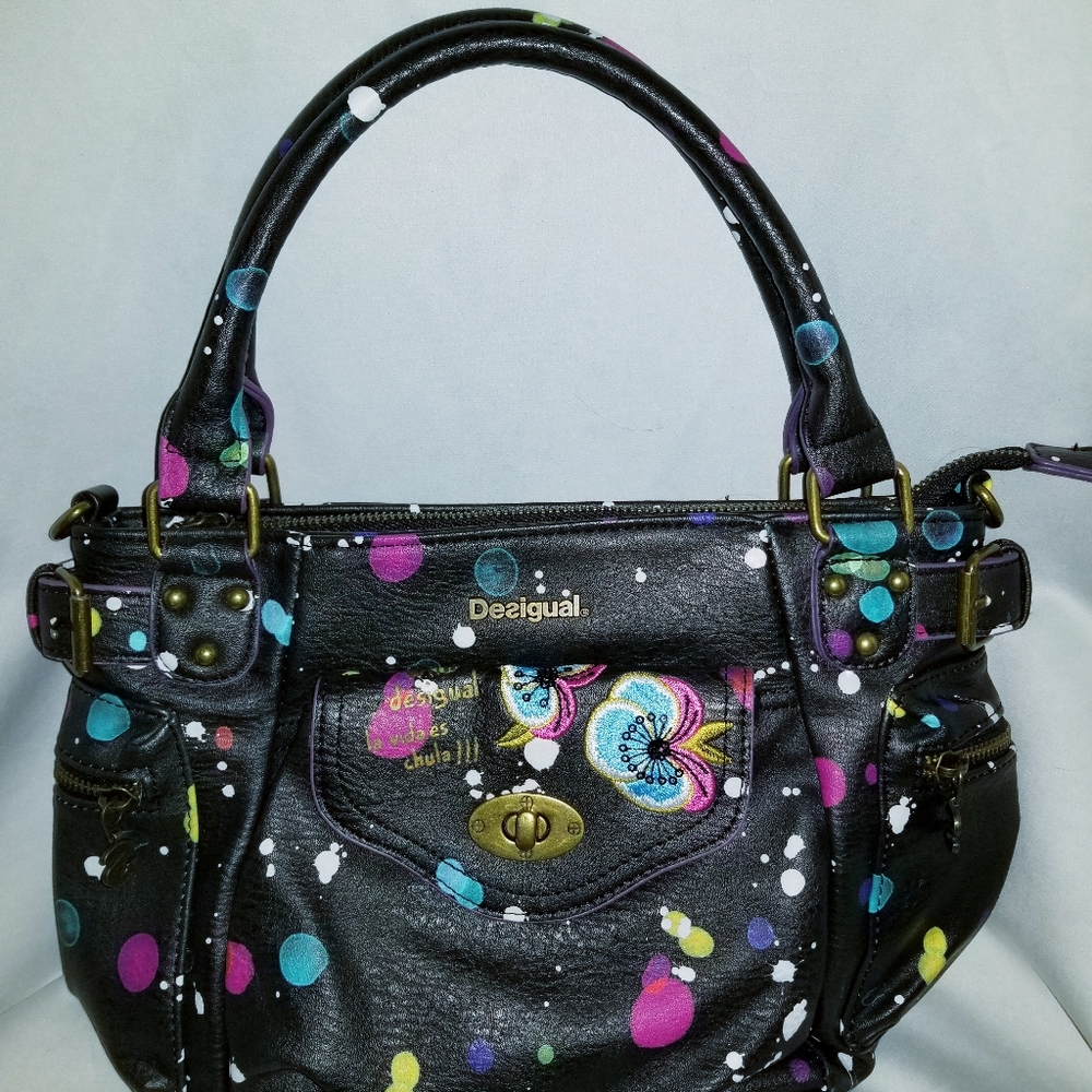 Desigual Handbag Paint Splatter Black